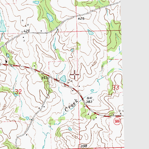 Topographic Map of Bucking Spur Ranch, MS