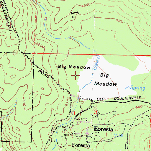 Topographic Map of Big Meadow, CA