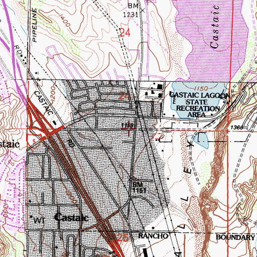 Topographic Map of Los Angeles County Fire Department Station 149, CA