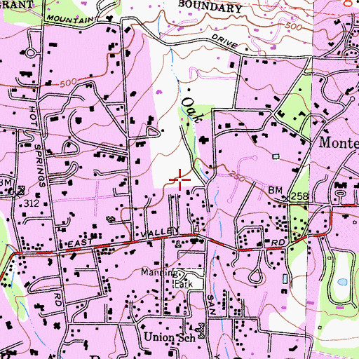 Topographic Map of Montecito Fire Protection District Station 1, CA