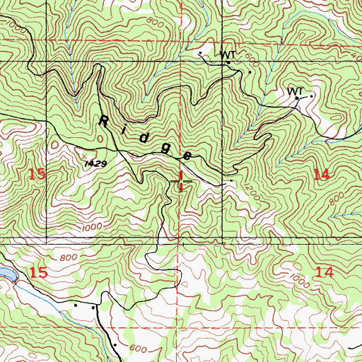 Topographic Map of Big Ridge, CA