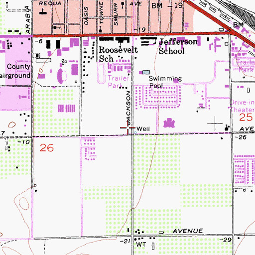Topographic Map of Riverside County Fire Department Station 86 - Indio Fire Department Station 1, CA