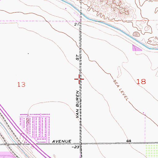Topographic Map of Indio Fire Department Station 5 Terra Lago, CA