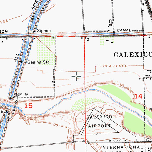 Topographic Map of Calexico Fire Department Station 2, CA