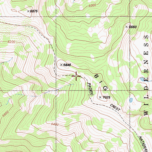 Topographic Map of Big Ridge, CA