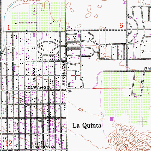 Topographic Map of Riverside County Fire Department Station 32 La Quinta, CA