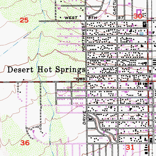 Topographic Map of Riverside County Fire Department Station 37 Desert Hot Springs, CA