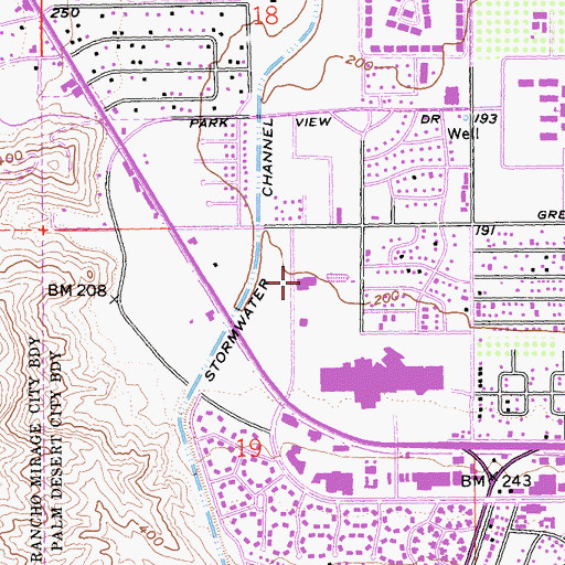 Topographic Map of Riverside County Fire Department Station 33 Palm Desert, CA
