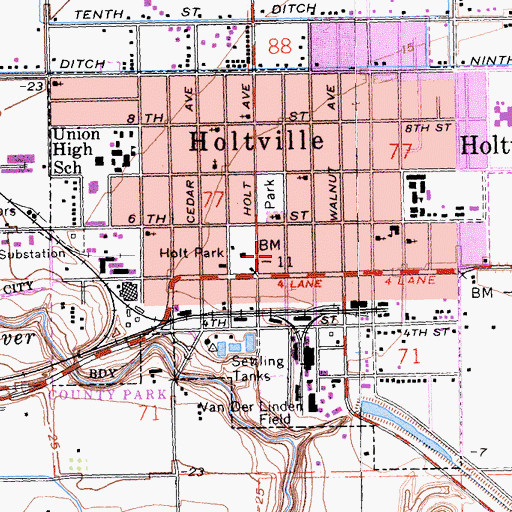 Topographic Map of Holtville Fire Department, CA
