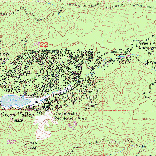 Topographic Map of San Bernardino County Fire Department Station 95 - Green Valley Lake, CA