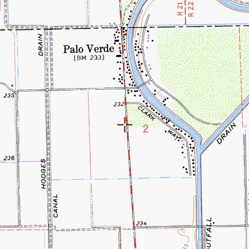 Topographic Map of Imperial County Fire Department Station 5, CA