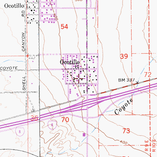 Topographic Map of Imperial County Fire Department Station 6, CA