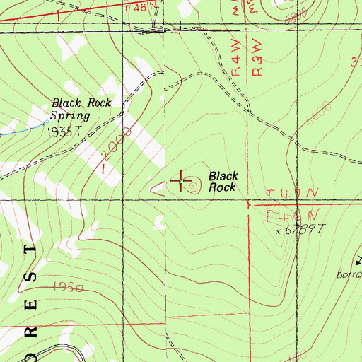 Topographic Map of Black Rock, CA