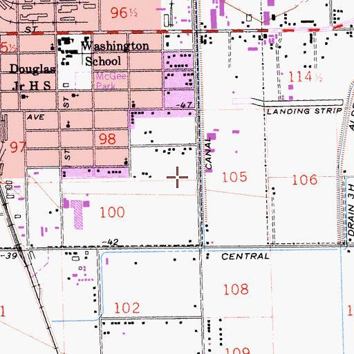 Topographic Map of El Centro Fire Department Station 2, CA