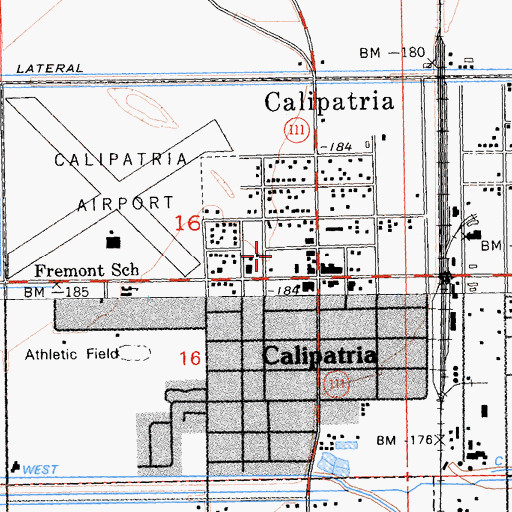 Topographic Map of Calipatria Fire Department, CA