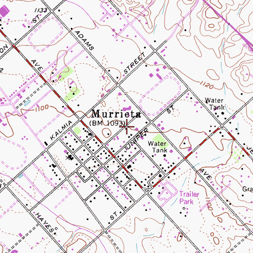 Topographic Map of Murrieta Fire Department, CA