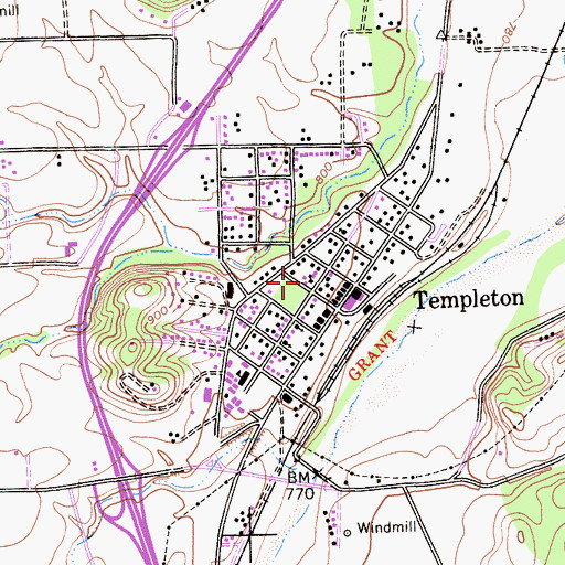 Topographic Map of Templeton Fire Protection District, CA