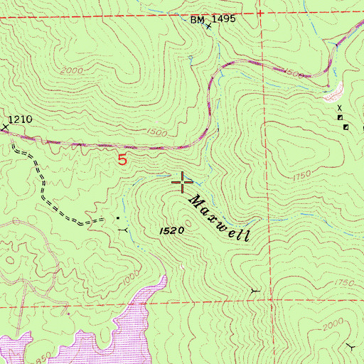 Topographic Map of Blacks Creek, CA