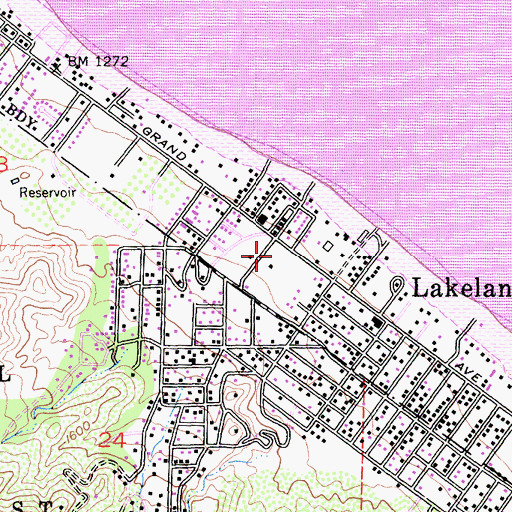 Topographic Map of Riverside County Fire Department Station 11 - Lakeland Village, CA
