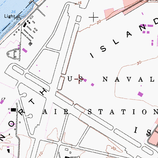 Topographic Map of Federal Fire Department Station 1, CA