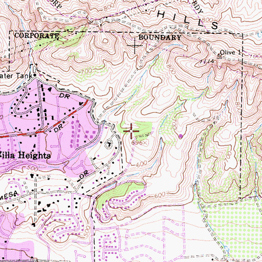 Topographic Map of Orange Fire Department Station 8, CA