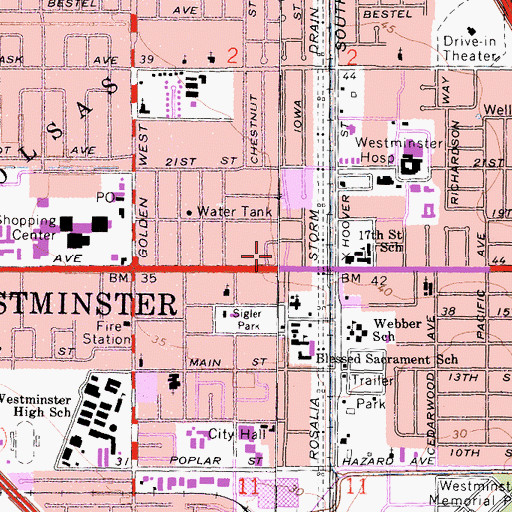 Topographic Map of Orange County Fire Authority Station 64, CA