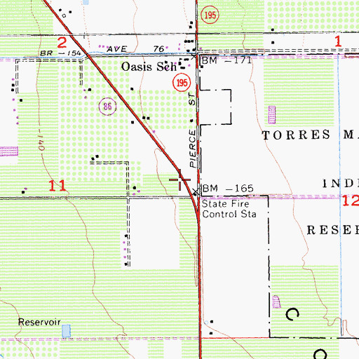 Topographic Map of Riverside County Fire Department Station 42 Oasis, CA
