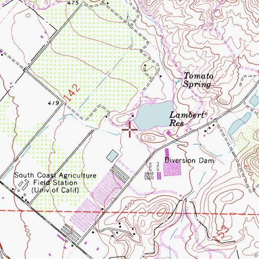 Topographic Map of Orange County Fire Authority Station 27, CA