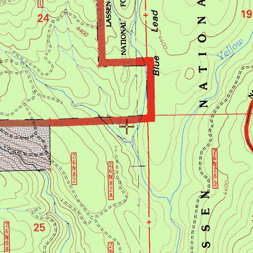 Topographic Map of Blue Lead Gulch, CA