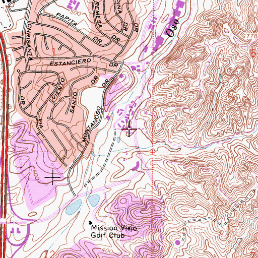 Topographic Map of Orange County Fire Authority Station 24, CA