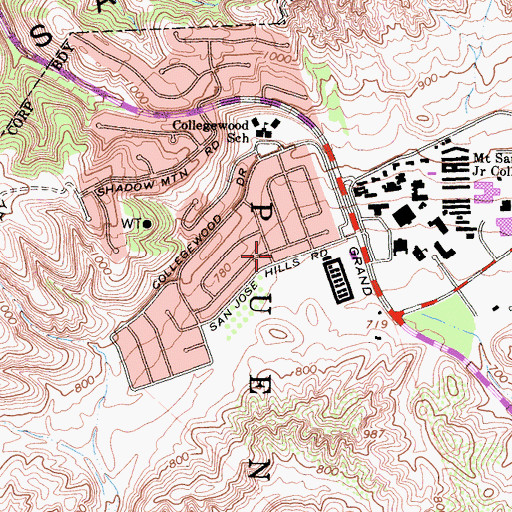 Topographic Map of Los Angeles County Fire Department Station 146, CA