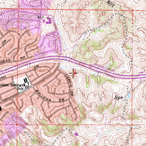 Topographic Map of Los Angeles County Fire Department Station 121, CA