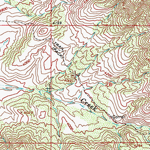 Topographic Map of Boulder Creek Trail, AZ