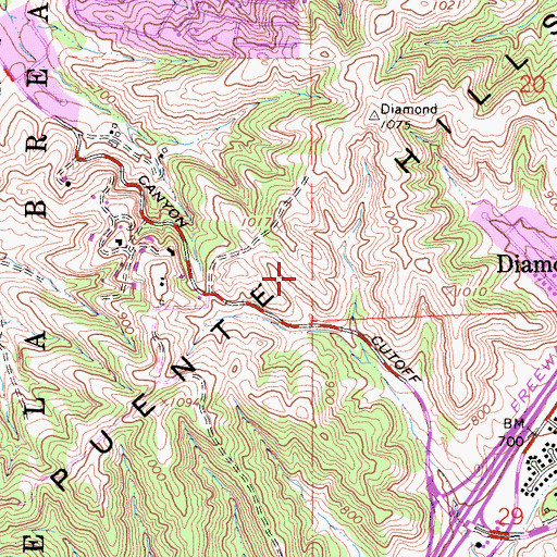 Topographic Map of Los Angeles County Fire Department Station 119, CA