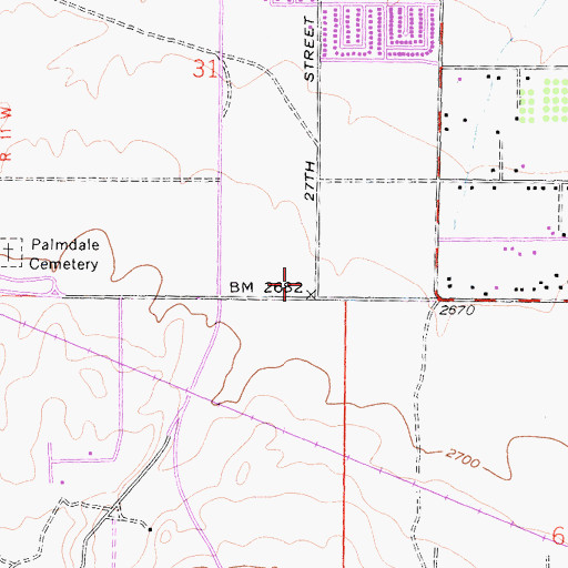 Topographic Map of Los Angeles County Fire Department Station 131, CA