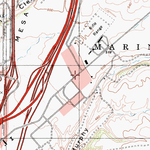 Topographic Map of Marine Corps Air Station Miramar Fire Department Station 62, CA