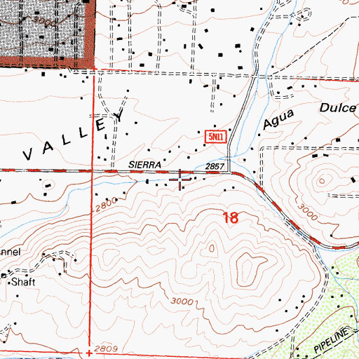 Topographic Map of Los Angeles County Fire Department Station 81, CA