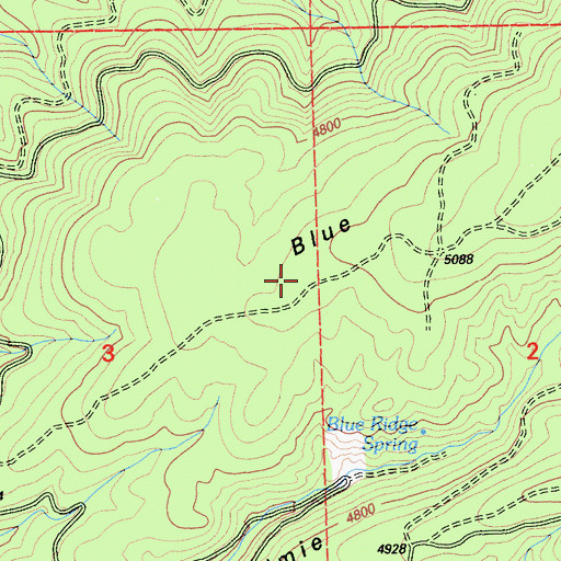 Topographic Map of Blue Ridge, CA