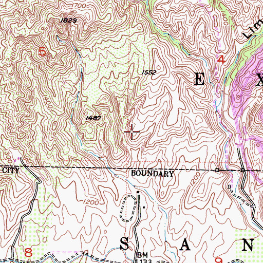 Topographic Map of City of Los Angeles Fire Department Station 28, CA