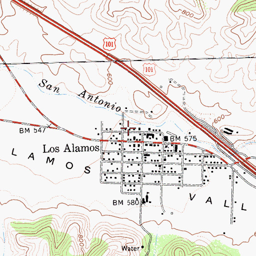 Topographic Map of Santa Barbara County Fire Department Station 24, CA