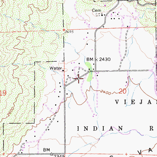 Topographic Map of Viejas Fire Department, CA