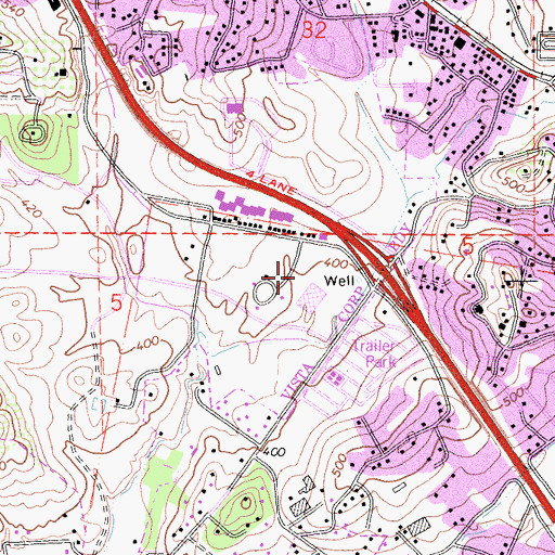 Topographic Map of Vista Fire Department Station 4, CA