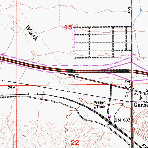Topographic Map of Bureau of Land Management - Palm Springs South Coast Field Office, CA