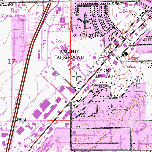Topographic Map of San Bernardino County Fire Department Station 311 Victorville Headquarters, CA