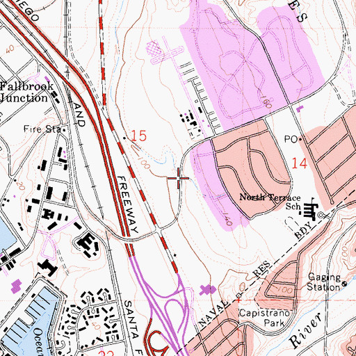 Topographic Map of Camp Pendleton Fire Department Station 5, CA