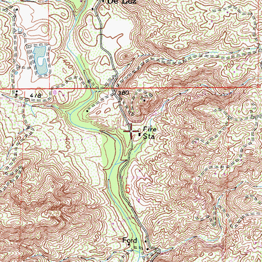 Topographic Map of California Department of Forestry and Fire Protection De Luz Fire Station 16, CA