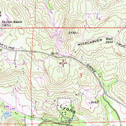 Topographic Map of California Department of Forestry and Fire Protection Station 32 - Lyons Valley, CA
