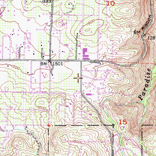 Topographic Map of Valley Center Fire Protection District Station #2, CA