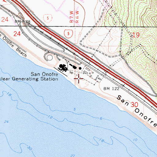 Topographic Map of San Onofre Fire Department, CA
