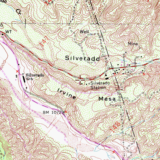 Topographic Map of Orange County Fire Authority Station 15, CA